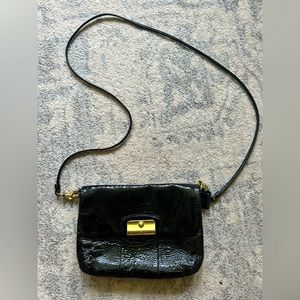 Coach black patent leather, small shoulder bag